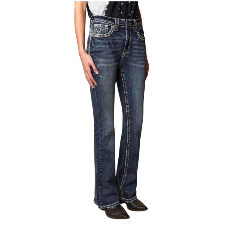 Western blue women denim jean