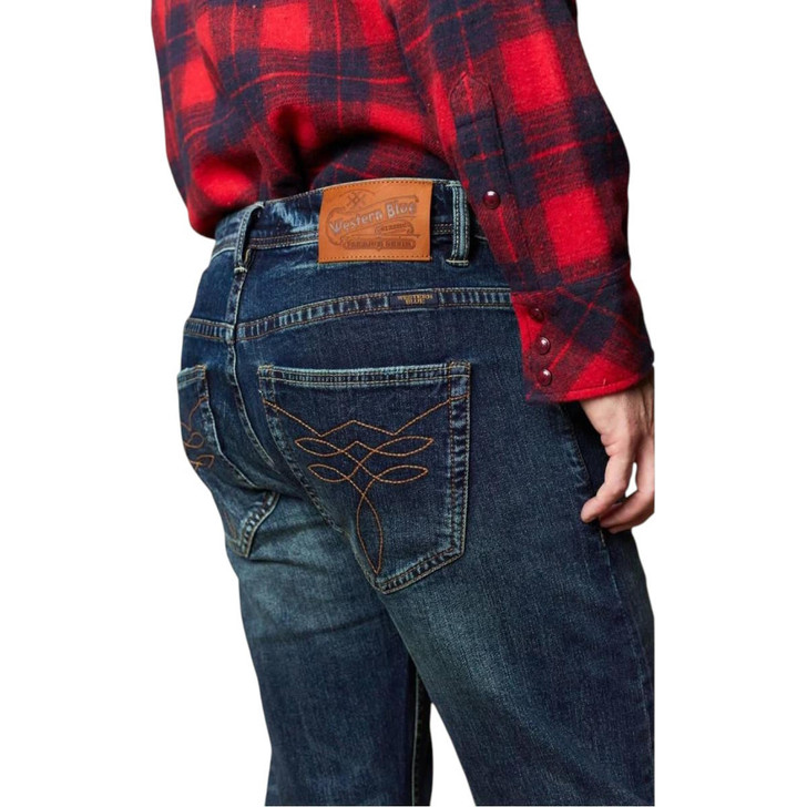 Western blue man denim jeans