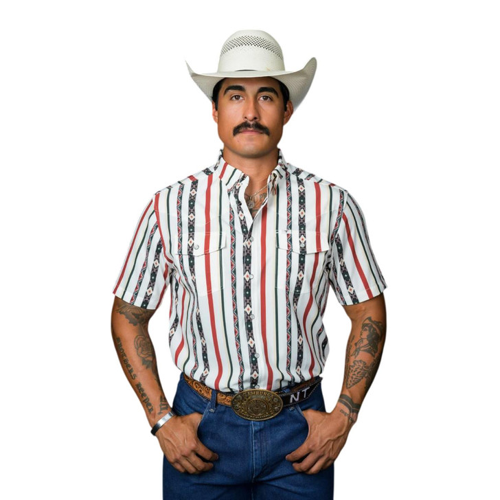 Ferrell Men's The Post In Green Short Sleeve Snap Shirt