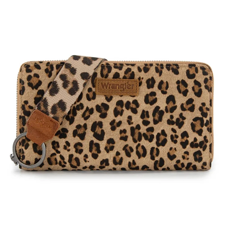Wrangler Women's Leopard Print Wallet Money Clip