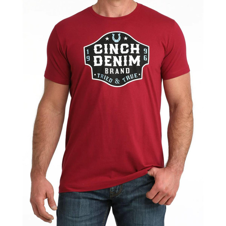 Cinch Men's Graphic Red Short Sleeve T-Shirt Tee