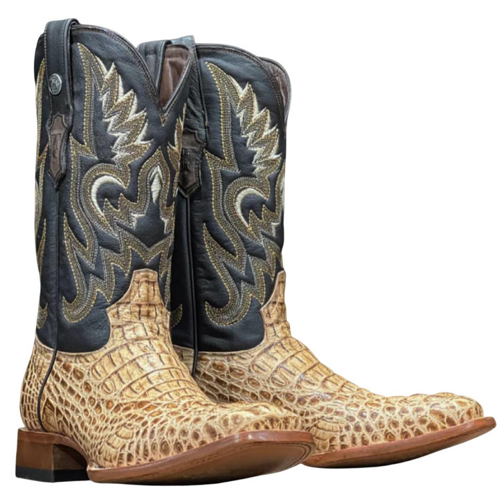Tanner Mark Men's Print Imitation Hornback Gator Antique Saddle Matte Boot
