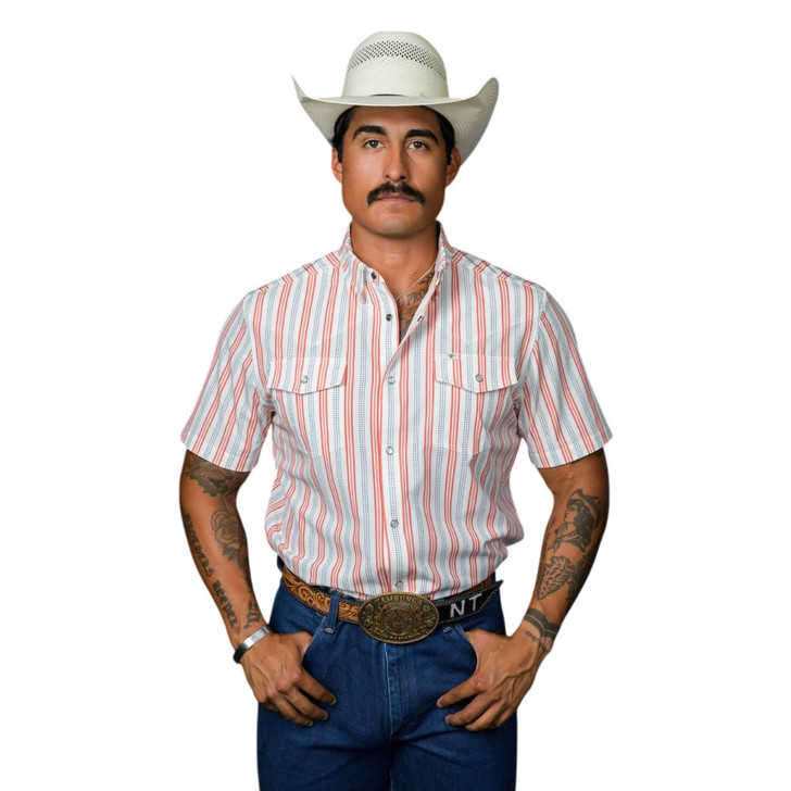 Ferrell Men's The Jake In Salmon Short Sleeve Snap Shirt