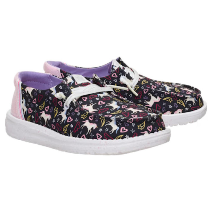 Hey Dude Girls Wendy Unicorn Stars Black & Multi Shoes