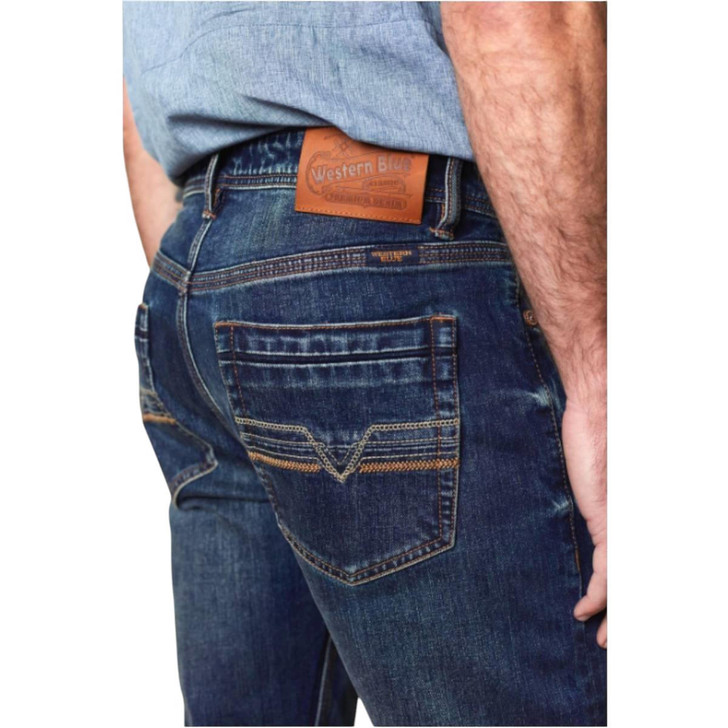 Western blue man denim jeans