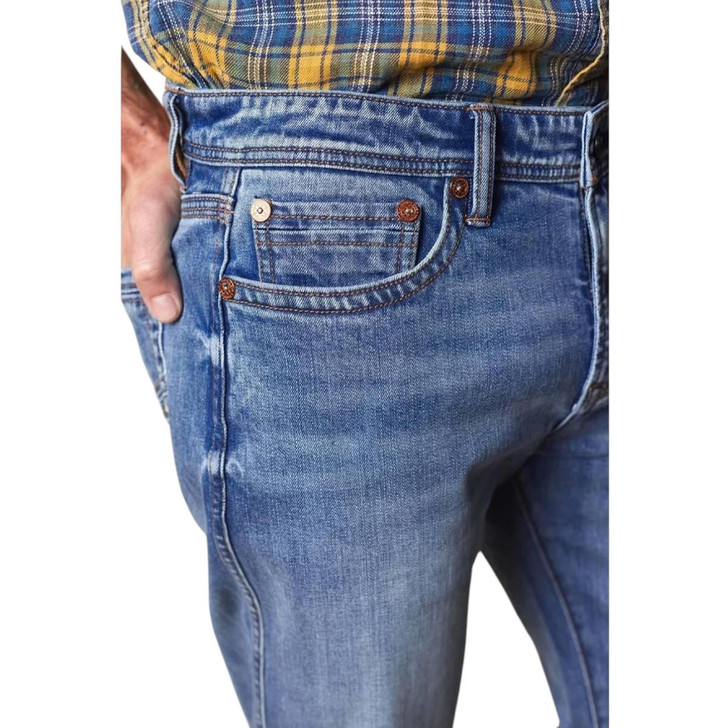 Western blue men denim jeans
