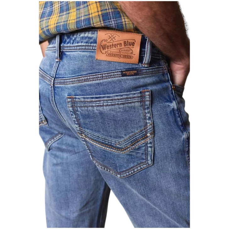 Western blue man denim jean