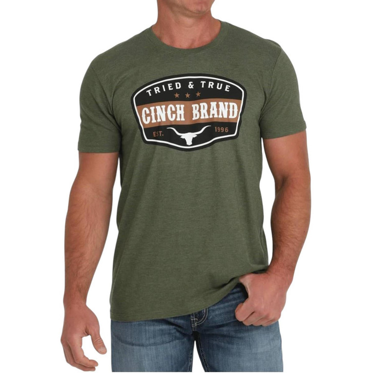 Cinch Men's Tried & True Olive Short Sleeve T-Shirt Tee
