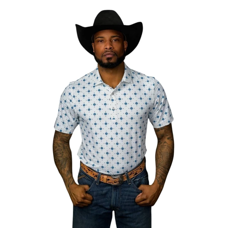 Ferrell Men's The Beau Polo White Short Sleeve T-Shirt Tee