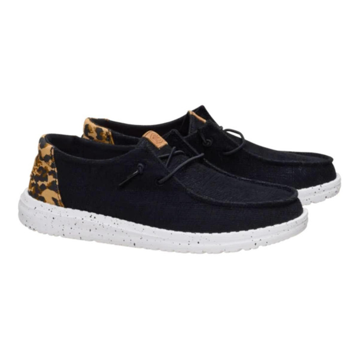 Hey Dude Women's Wendy Wildcat Black & Leopard Shoes