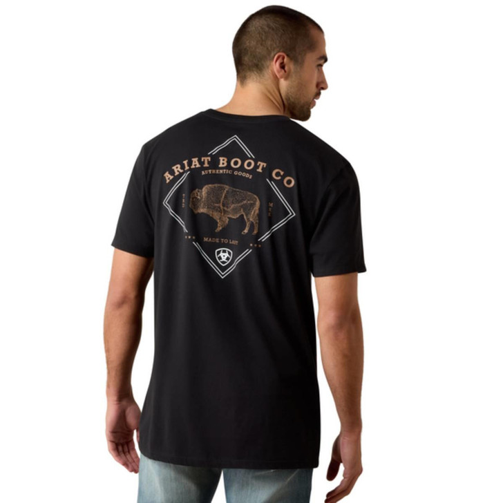 Ariat Men's Xray Bison Black Short Sleeve T-Shirt Tee