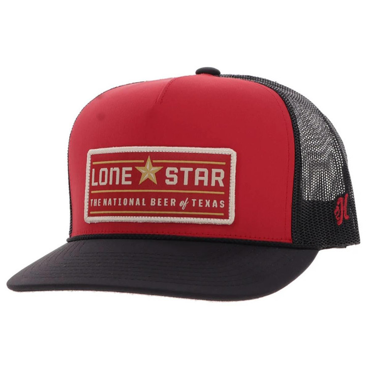 Hooey Unisex Lonestar Red & Black Mesh Back Snapback Patch Cap Hat
