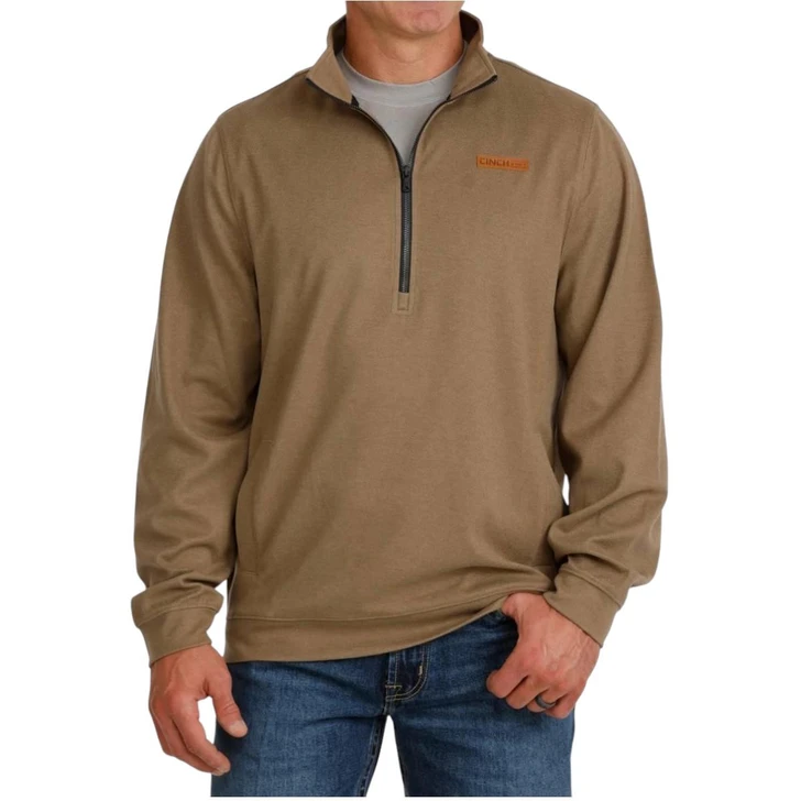 Cinch Men's 1/2 Zip Brown Pullover