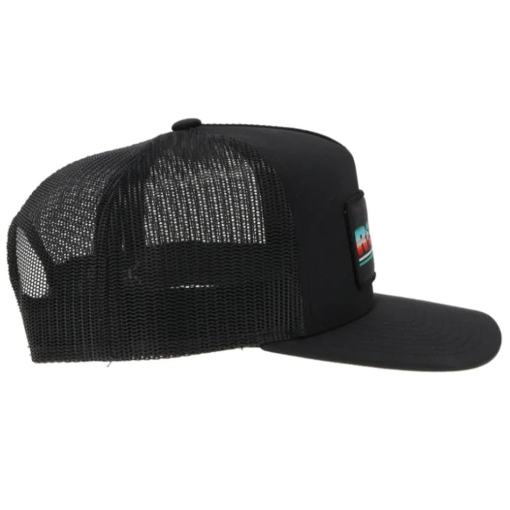 Hooey "Rodeo" Mesh Back Snapback Black Patch Cap Hats - 2153T-BK
