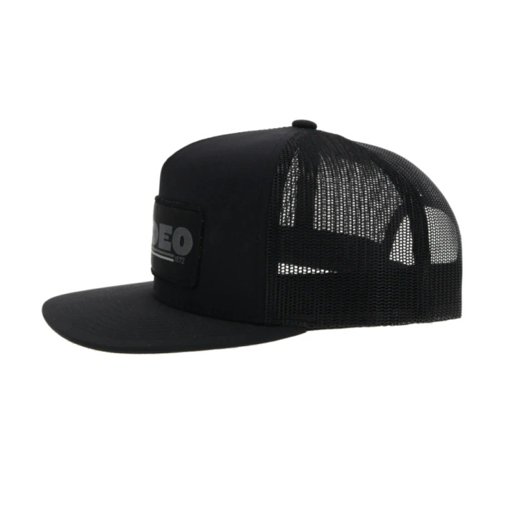 Hooey "Grey Rodeo Logo" Mesh Back Snapback Black Grey Patch Cap Hats - 2154T-BK