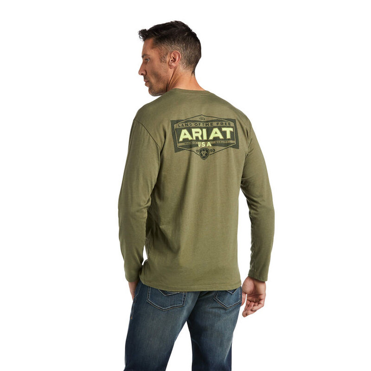 Ariat Men's Ariat Flag Woodland Long Sleeve Shirt Tee - 10038534