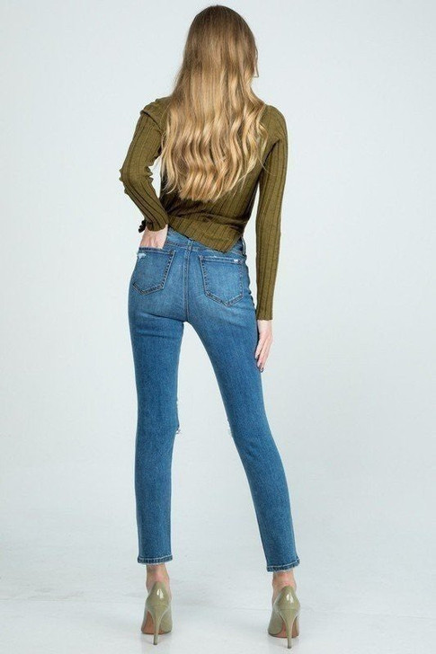 Special A Women's High Rise Skinny W Destroy Denim Jeans - P7525ML