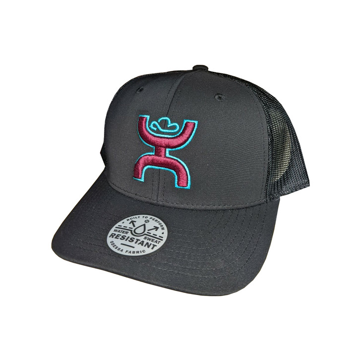 Hooey Sterling Trucker Hat With Teal Mesh Back Snapback Patch Hats - 2206T-BK