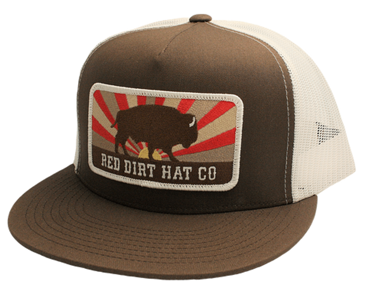 Red Dirt Men's "Keep Roaming" Mesh Back Snap Back Buffalo Roaming Logo Patch Cap Hats - RDHC89