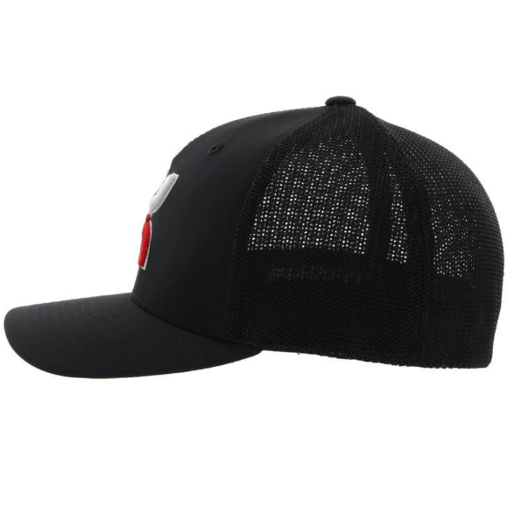 Hooey Boquillas 5 Panel Mesh Back Black Flexfit Patch Cap Hats - 2218BK-02
