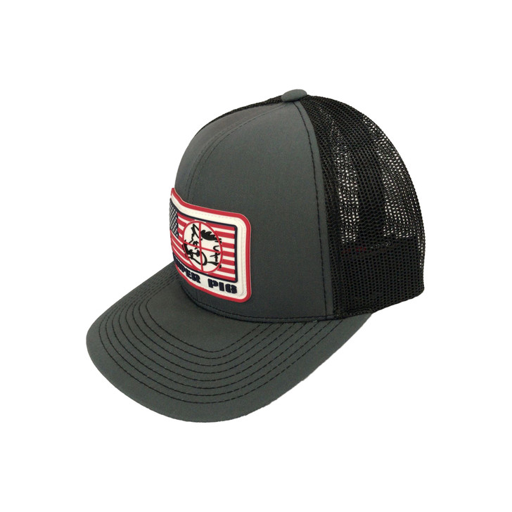 Sniper Pig USA Charcoal Meshback Snapback Patch Cap Hats - SP2209