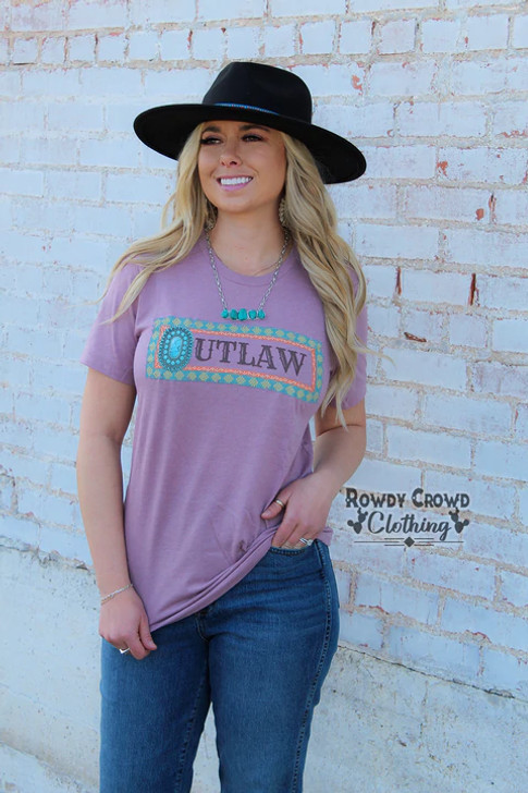 Rowdy Crowd Women's Outlaw Short Sleeve T-Shirt Tee - ROUT-MAV