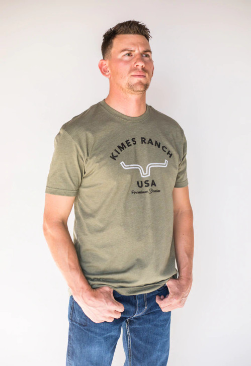 Kimes Ranch Men's Arch Crew Neck Short Sleeve T-Shirt Tee - KA-GRN