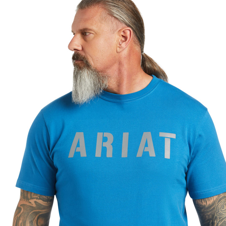 Ariat Men's Rebar Cotton Strong Block Crew Neck Short Sleeve T-Shirt Tee - 10039476