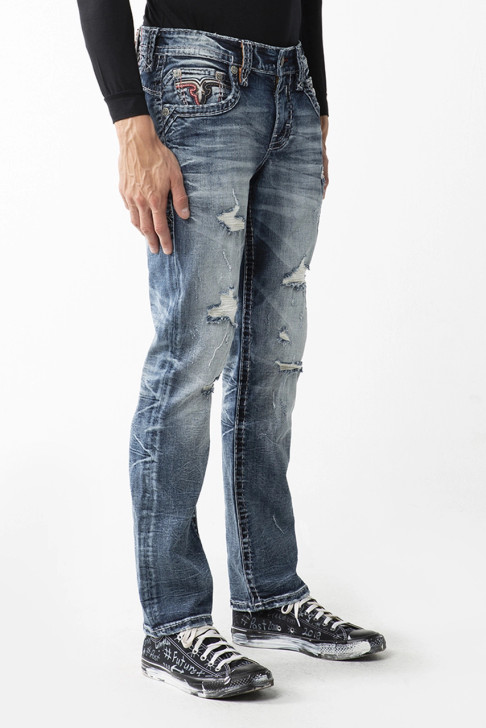 Rock Revival Men's "Clyde" J202R Straight Denim Jeans - RP3635J202R - 32"