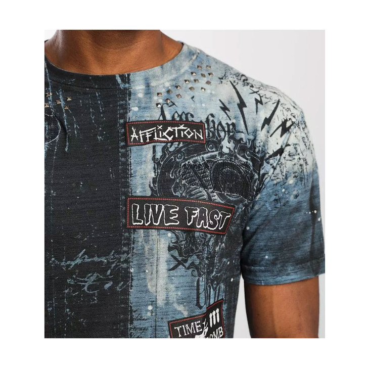 Affliction Men's Brixton Metal Short Sleeve T-Shirt Tee - A24629