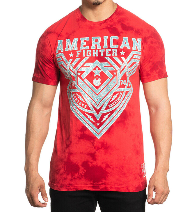 American Fighter Men's Fallbrook Dark Coral Crew Neck Short Sleeve T-Shirt Tee - FM13615