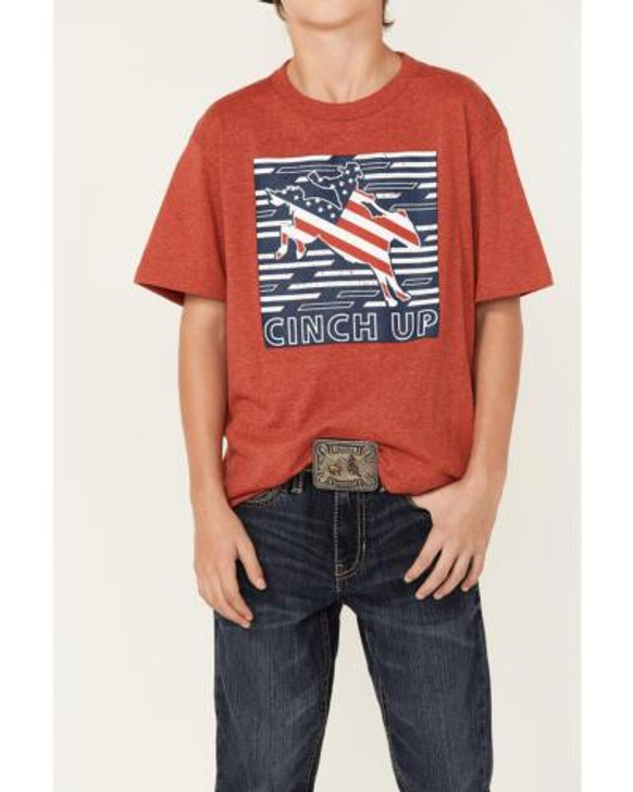 Cinch Boy's Cinch Up American Graphic Short Sleeve T-Shirt Tee - MTT7670118