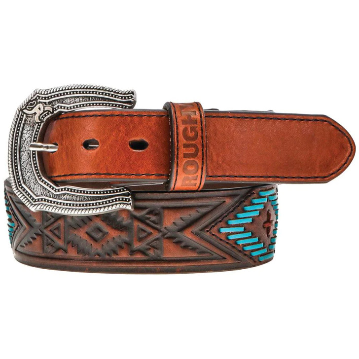 Hooey Men's 1.75"-1.5" Brown Tapered Leath Aztec Belt - RMBLT015