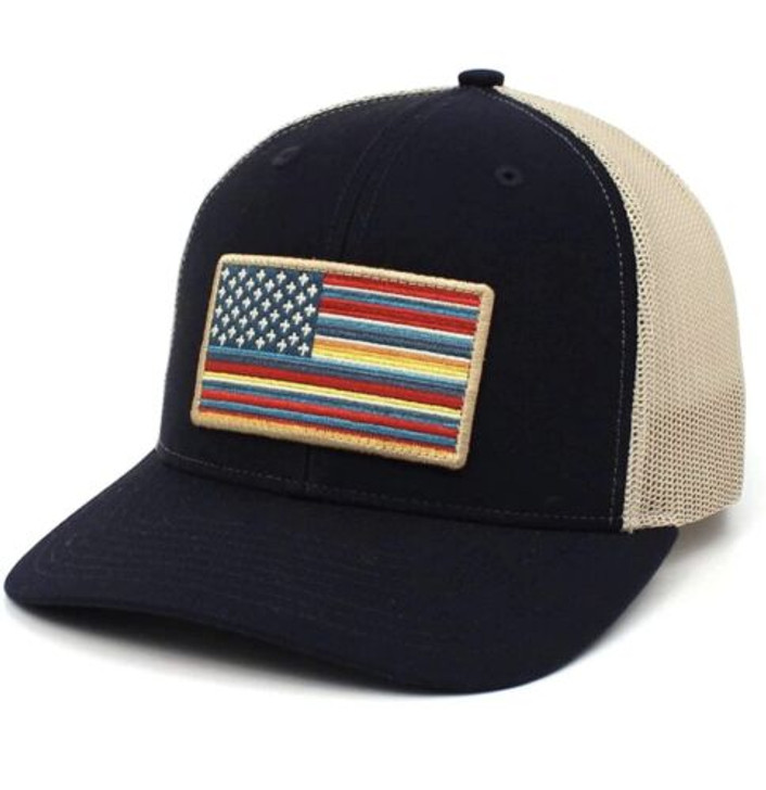 Ariat Men's USA Flag Logo Patch Mesh Back Snapback Patch Cap Hats - A300020003