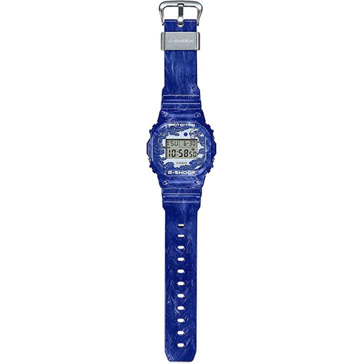 G-Shock Men's Blue White China Porcelain Square Sports Watches - DW5600BWP-2