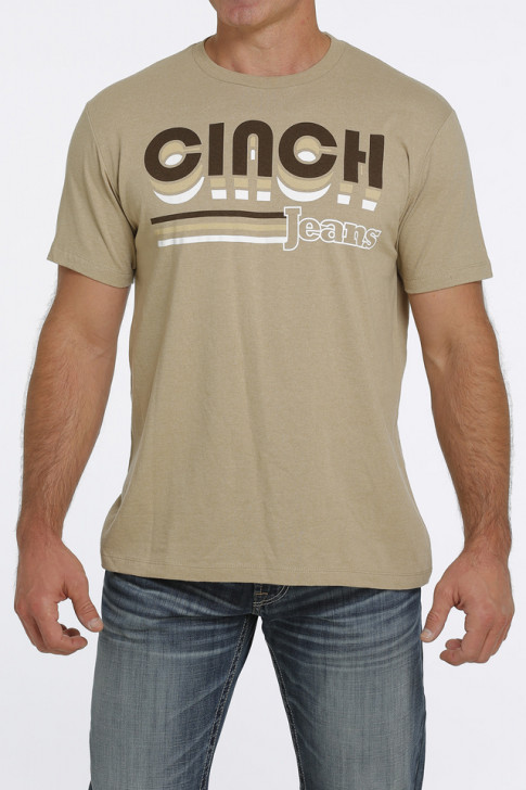 Cinch Men's Heather Khaki Short Sleeve T-Shirt Tee - MTT1690505