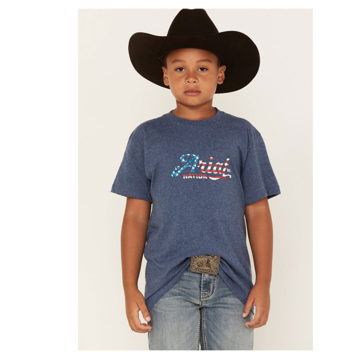 Ariat Youth Script Flag Short Sleeve T-Shirt Tee - 10042707