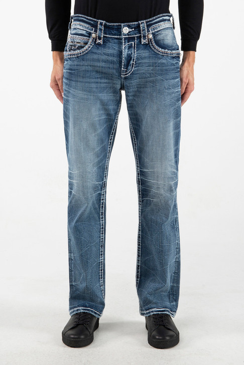 Rock Revival Men's Brayen B226 32" Bootcut Straight Denim Jeans - RP2355B226R