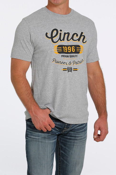 Cinch Men's Heather Grey Short Sleeve T-Shirt Tee - MTT1690511