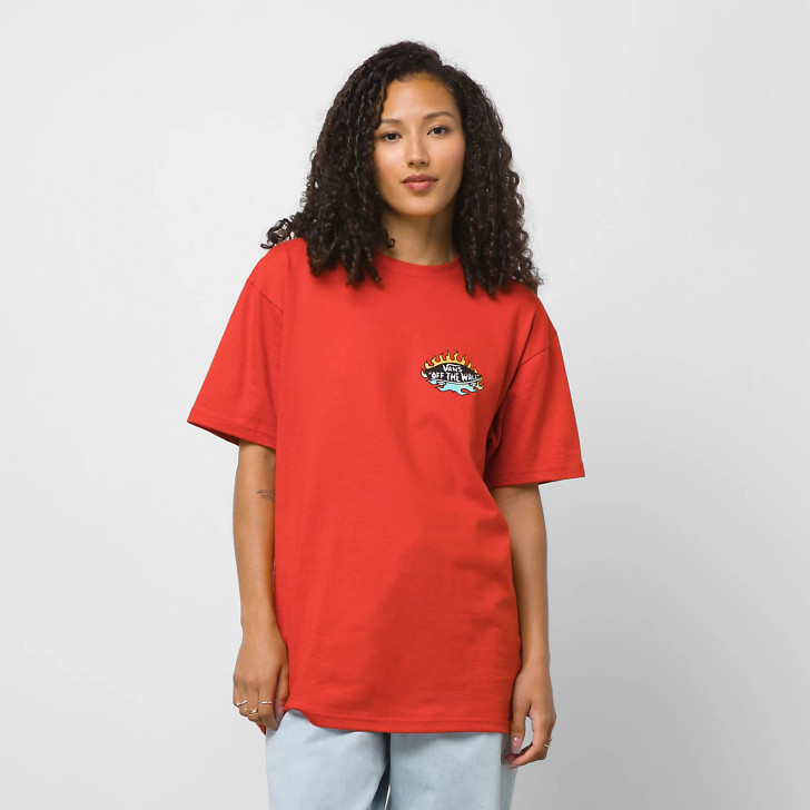 Vans Men's & Women's Fuego Skeleton Logo Short Sleeve T-Shirt Tee - VN0000P26UA1