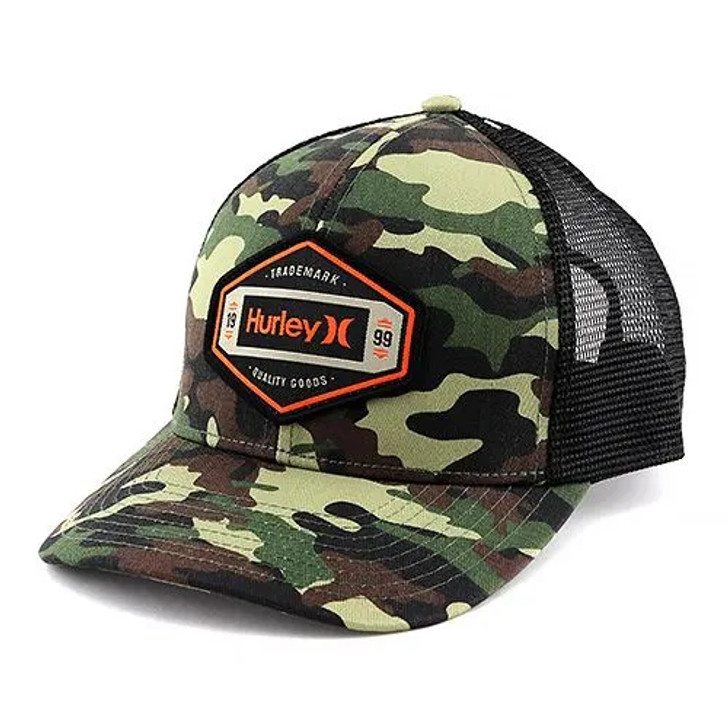 Hurley Men's Brighton Trucker Hat Mesh Back Snapback Patch Cap Hats - HIHM0187