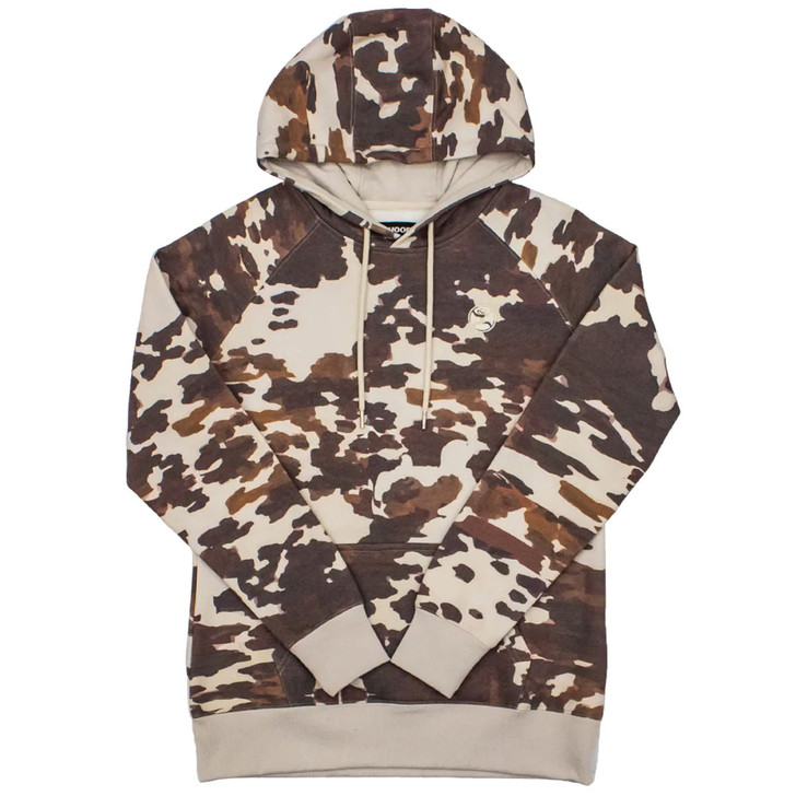 Hooey Youth Plains Cow Print Hoodie Sweatshirt - HH1196BR-Y