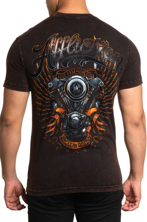 Affliction Men's Ac Chrome Lord Short Sleeve T-Shirt Tee - A25331