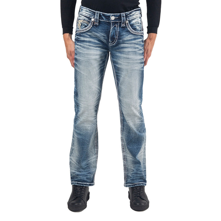 Rock Revival Men's Tad B202 Boot Cut Straight Denim Jean - RP3668B202