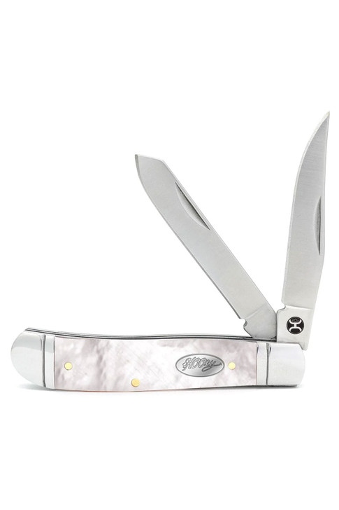 Hooey Mother Of Pearl Trapper Large Knife - HK125