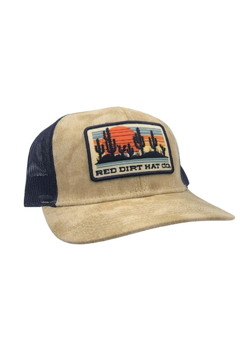 Red Dirt Hat Co. Striped Sunset Trucker Hat Mesh Back Snapback Patch Cap Hats - RDHC306