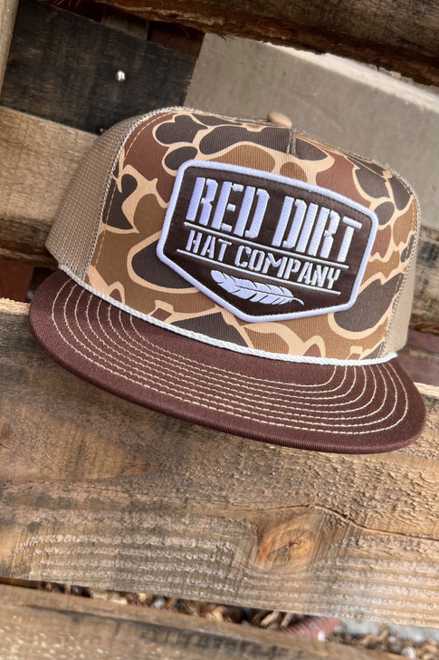 Red Dirt Hat Co. Old Skool Duck Trucker Hat Mesh Back Snapback Patch Cap Hats - RDHC309