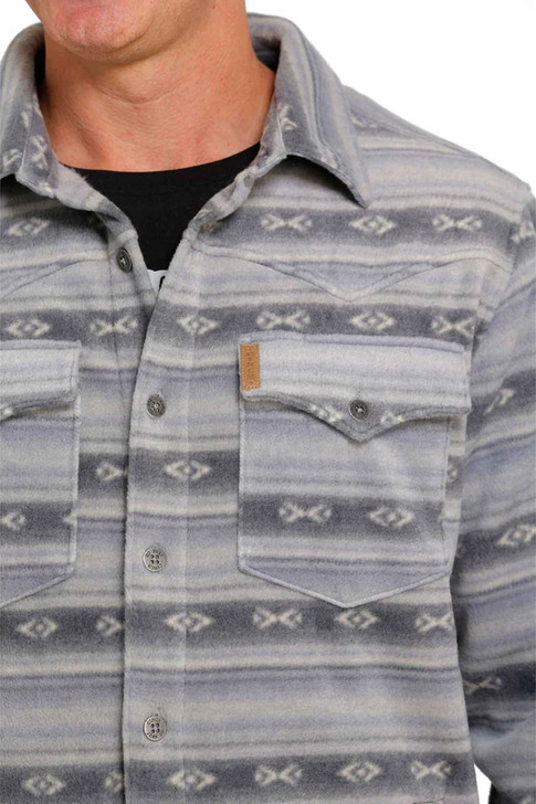 Cinch Men's Aztec Printed Blue Shirt Jacket - MWJ1580001