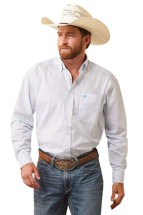 ARIAT Men's MNS Team Whitt Classic Long Sleeve Shirt – Button-Down With Embroidery, Generous Fit