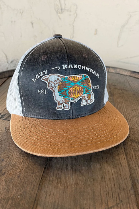 Lazy J Apache Hereford Mesh Back Snapback Patch Cap Hats - BRNPTY4LJAPACHE